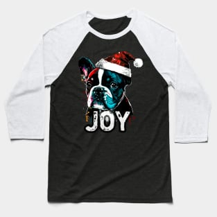 Christmas Bulldog Joy Baseball T-Shirt